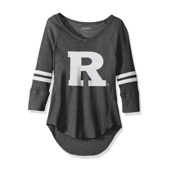 Juniors Outerstuff  3/4 Sleeve Raglan Thermal Top Size L  Color Grey (C4) - Picture 2 of 5
